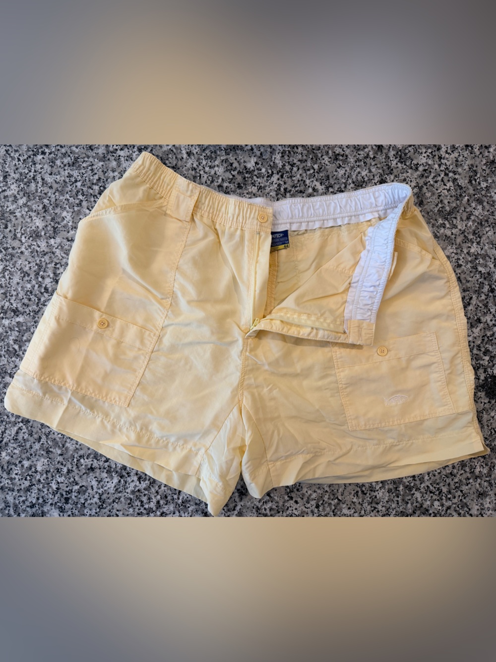 AFTCO Original Fishing Shorts for Men in pale yellow